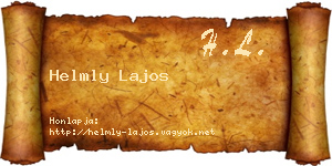 Helmly Lajos névjegykártya